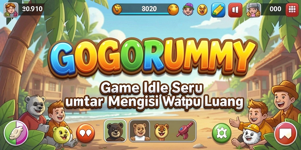 Tampilan gameplay menarik dalam GOGORUMMY menampilkan momen santai dan strategis.