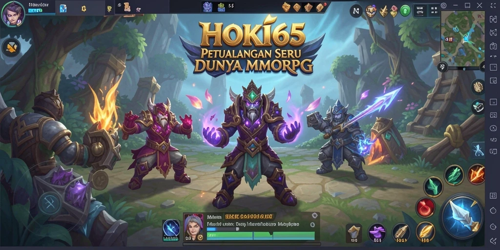 Screenshot dari gameplay HOKI65 menunjukkan petualangan seru di dunia MMORPG.