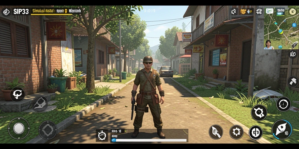 Tangkapan layar SIP33 menampilkan gameplay simulasi yang dinamis.