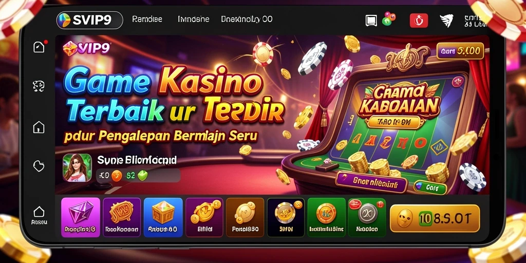 Screenshot gameplay SVIP9 menunjukkan suasana kasino yang mengasyikkan.